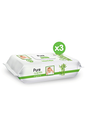 Pure Baby Organik Bambu Özlü Islak Havlu 3×60 (180 Yaprak)