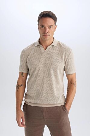 DeFacto Regular Fit Kısa Kollu Örgü Görünümlü Polo Tişört B6536AX25SPBG773