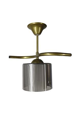 Fuji Eskitme Tekli Füme + Beyaz Camlı Avize | Kaliteli Modern Metal Avize