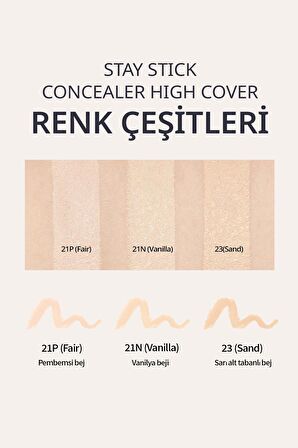 Yüksek Kapatıcı ve Uzun süre Kalıcı Stick Concealer Stay Stick Concealer High Cover 23(Sand)
