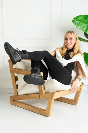 Günlük Kadın Bot Kaymaz Kalın Taban Cırtlı Oval Burun Kürklü Astarlı Rahat Hafif Kar Botu 920