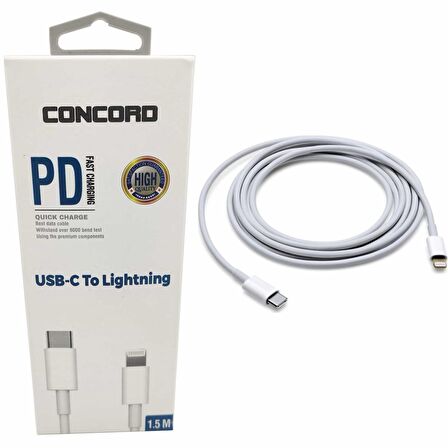 1.5 Metre Lightning TYPE-C Kablo Concord C-410