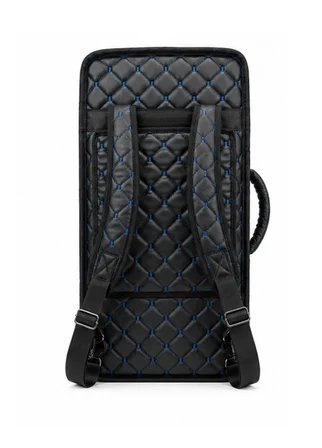 Profesyonel Gigbag (korumalı) 3'lü Kemençe Kılıfı Siyah Mavi Kapitoneli Deri Su Geçirmez