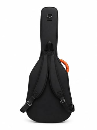 PROFESYONEL GİGBAG KALIN AKUSTİK GİTAR KILIFI-ÇANTASI - SİYAH - TURUNCU1900 DENYE LÜX KUMAŞ - %100 SU GEÇİRMEZ