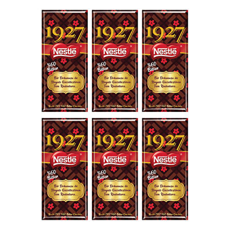 Nestle 1927 Bitter Tablet Çikolata 65 gr x 6 Adet 