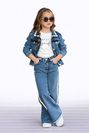 Kız Çocuk Trend Kot Kombin 3’lü Takım – Modern & Rahat 25146