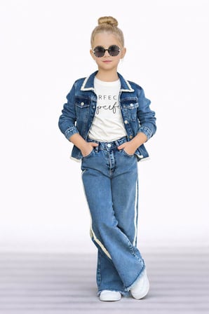 Kız Çocuk Trend Kot Kombin 3’lü Takım – Modern & Rahat 25146