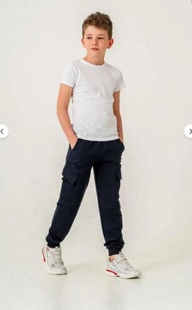 AY KİDS Erkek Çocuk Kargo Cepli Eşofman Altı – Lastik Paça Rahat Jogger Pantolon 6456-