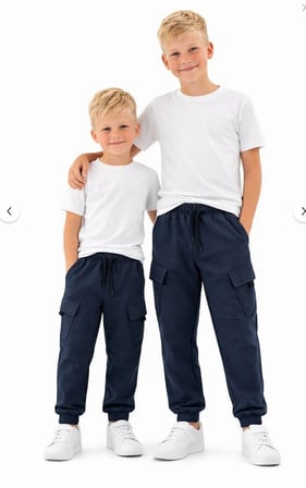 AY KİDS Erkek Çocuk Kargo Cepli Eşofman Altı – Lastik Paça Rahat Jogger Pantolon 6456-