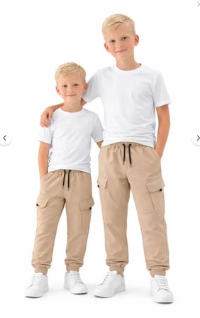 AY KİDS Erkek Çocuk Kargo Cepli Eşofman Altı – Lastik Paça Rahat Jogger Pantolon 6456-
