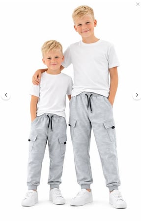 AY KİDS Erkek Çocuk Kargo Cepli Eşofman Altı – Lastik Paça Rahat Jogger Pantolon 6456-
