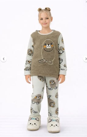 Kız Çocuk Welsoft Polar Pijama Takımı 42233-Y