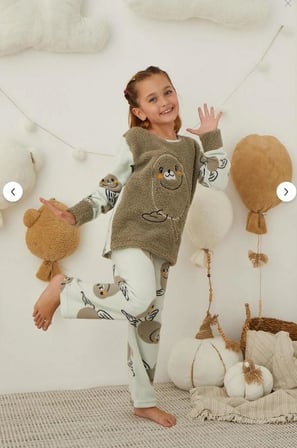 Kız Çocuk Welsoft Polar Pijama Takımı 42233-Y