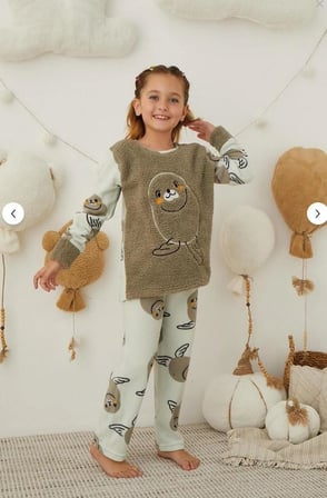 Kız Çocuk Welsoft Polar Pijama Takımı 42233-Y