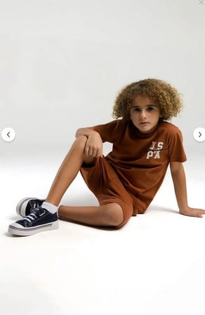 Aykidsclup U.S. Polo Assn Erkek Çocuk Kahverengi Bermuda Takım 2048-