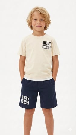 Rugby Squad Baskılı Erkek Çocuk Şortlu Takım 25212-