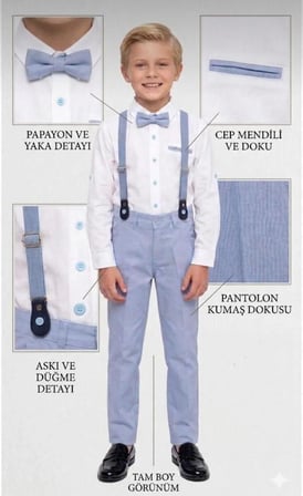 Aykidsclup Erkek Çocuk Papyonlu Askılı Takım – 62181