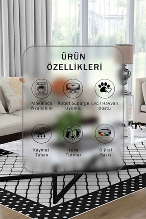 Yıkanabilir Kaymaz Taban Dijital Baskılı Halı ve Yolluk – Leke Tutmaz Salon & Mutfak Halısı
