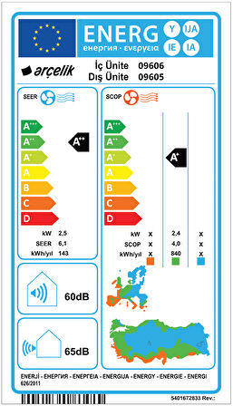 Arçelik 09605 Neo Inverter A++ 9000 BTU Duvar Tipi Klima