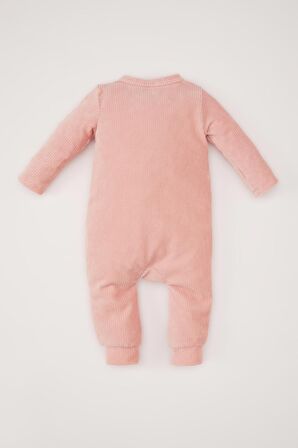 DeFacto Kız Bebek Yenidoğan Uzun Kollu Kadife Tulum D6519A524WNPN243