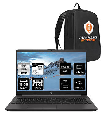 HP 250R G9 i5 1335U 16GB RAM 512GB SSD 15.6'' Full HD FDOS Dizüstü Bilgisayar & PER4 ÇANTA 