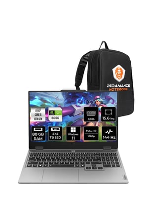 LOQ 15IRX10 i5 13450HX 80GB 4TB+4TB SSD RTX5050/8GB 100W 15.6" FHD 144Hz W11P Gaming Laptop