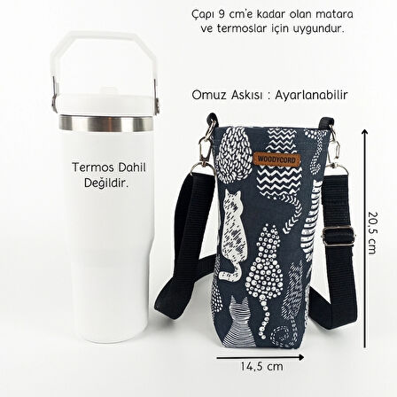 Woodycord 1 Litrelik Matara Kılıfı Su Şişesi Taşıma Çantası Water Bottle Bag
