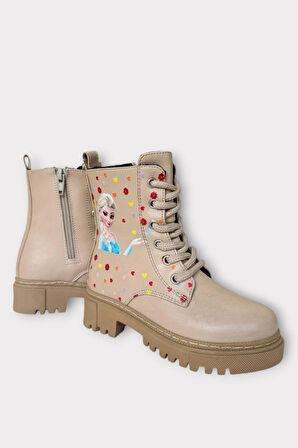 İçi Kürklü Fermuarlı Kız Çocuk Bot BEJ