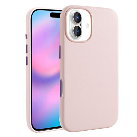 iPhone 17 Kılıf Kablosuz Şarj Özellikli PU Deri Görünümlü Kupra Kapak