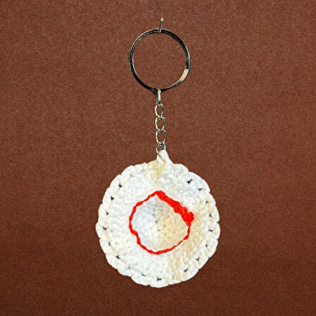 Uretti - Tuğba 9352 El Yapımı Örgü Çiçek Detaylı Şapka Model Anahtarlık