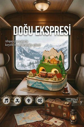 Doğu Ekspresi 3D Puzzle Ahşap Minyatür Maket Kiti DIY Kendin Yap