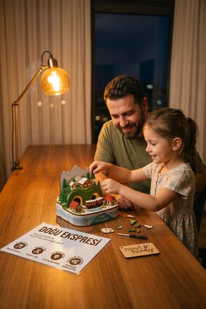 Doğu Ekspresi 3D Puzzle Ahşap Minyatür Maket Kiti DIY Kendin Yap