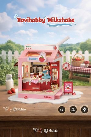 Milkshake | Minyatür Maket Ev Seti| Rolife(Strawberry Milk Box)