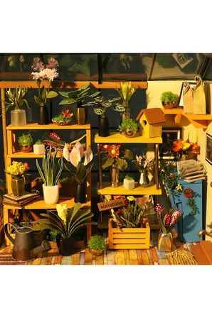 Minyatür Kış Bahçesi 3D Puzzle Ahşap Minyatür Maket Kiti DIY Kendin Yap
