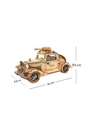 Vintage Car 3D Puzzle Ahşap Minyatür Maket Kiti DIY Kendin Yap