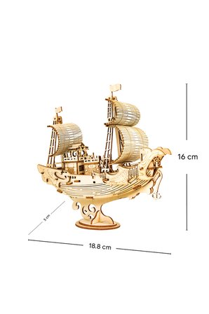 Japon Gemisi 3D Puzzle Ahşap Minyatür Maket Kiti DIY Kendin Yap