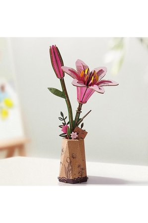 Ahşap Lilyum Maketi 3D Puzzle Ahşap Minyatür Maket Kiti DIY Kendin Yap