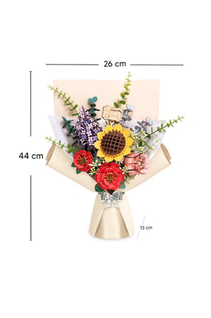 Ahşap Kır Buketi 3D Puzzle Ahşap Minyatür Maket Kiti DIY Kendin Yap