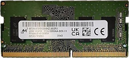 MTA 4GB DDR4 3200Mhz 1Rx16 CL22 Notebook Ram (Kutusuz) (1.2V)