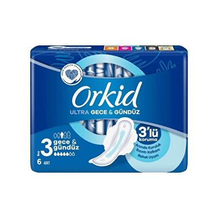 Orkid Hijyenik Ped Ultra 6'lı Gece & Gündüz X 6 'Adet (36 Ped)