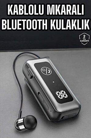 Kablolu Bluetooth Kulaklık Kulak İçi Stereo Mikrofonlu Dijital Göstergeli