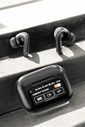 Kablosuz Bluetooth Kulaklık Ekranlı Uzun Şarj Süreli ANC Destekli