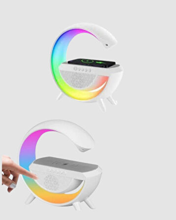 Bluetooth 5.0 Hoparlör – Kablosuz Şarj, RGB Gece Lambası ve FM Radyo
