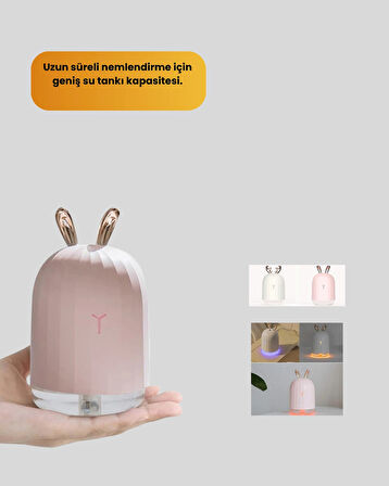 Ultrasonik Hava Nemlendirici 200 ml Aroma Difüzör LED Işıklı Sessiz
