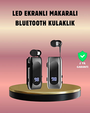 Dijital Göstergeli Bluetooth Kulaklık – Klipsli ve Şık Tasarım