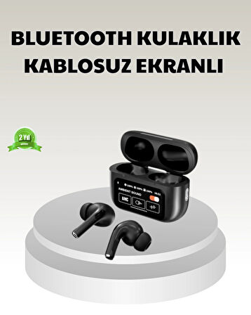 Bluetooth 5.3 ANC Kablosuz Kulaklık – Dokunmatik Kontrol, Dijital Ekran ve Uzun Pil Ömrü