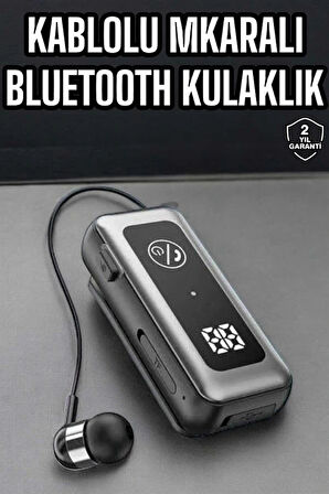 Kablolu Bluetooth Kulaklık Kulak İçi Stereo Mikrofonlu Dijital Göstergeli