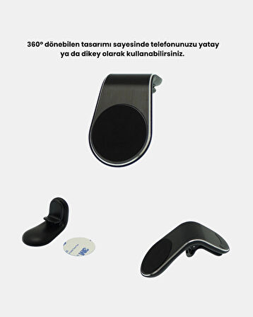 360° Dönebilen Manyetik Araç Telefon Tutucu Sarsıntısız ve Şık Tasarımlı