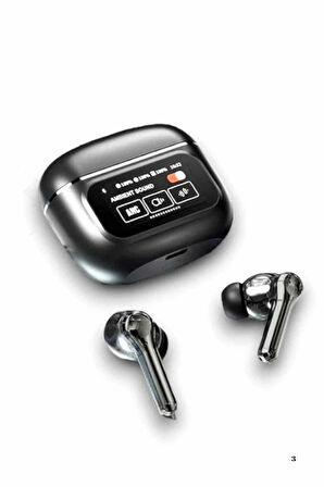 Yeni Nesil ANC Özellikli Çağrı Cevaplayan Dokunmatik Ekranlı Bluetooth Kulaklık Siyah