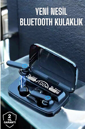 Bluetooth Kulaklık Powerbankli Dijital Göstergeli Dokunmatik Kontrol